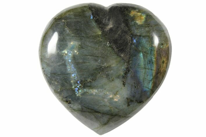 Flashy Polished Labradorite Heart - Madagascar #126666